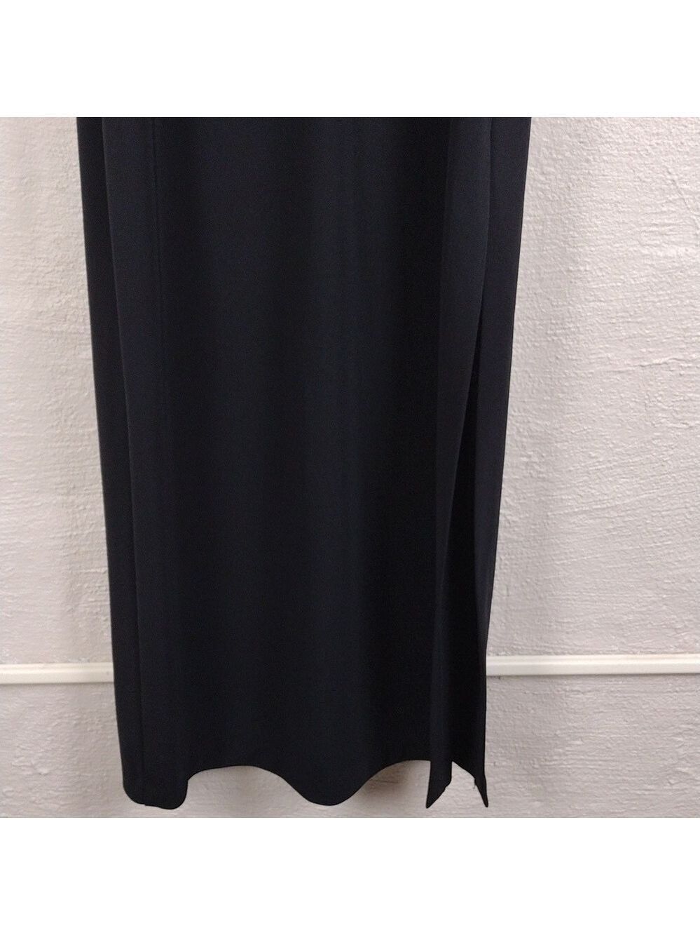 Arianna by Rachel Kaye Black Pink Embroidered Spaghetti Strap Floor Length Gown - Picture 11 of 16